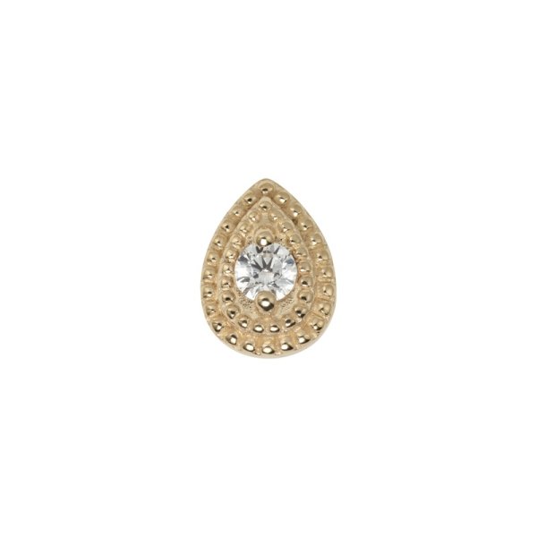 14Kt Solid Yellow Gold Teardrop Top