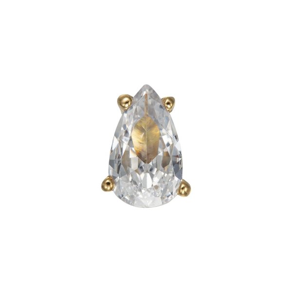 14Kt Solid Yellow Gold Pear Prong Top