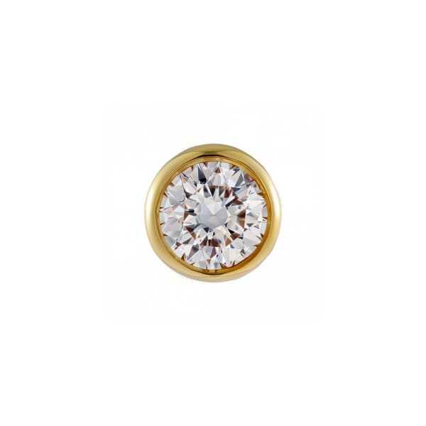 18Kt Solid Yellow Gold Bezel Set Threadless Top