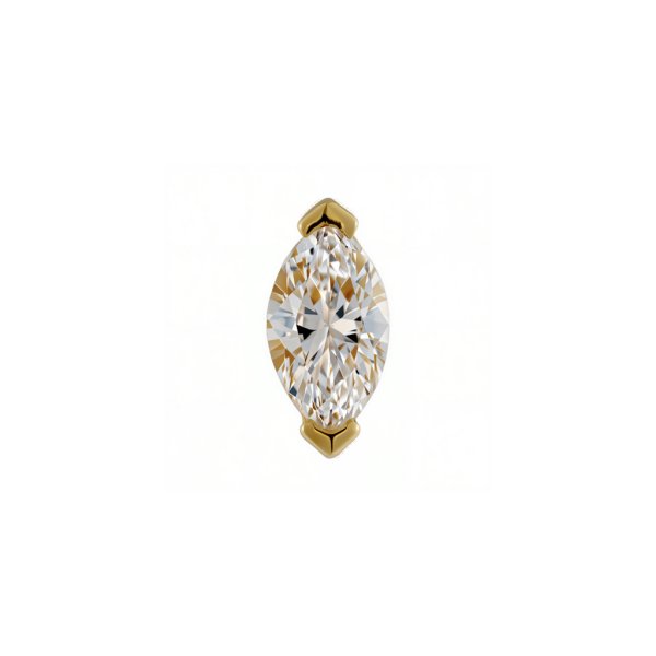 18Kt Solid Gold Diamond Marquise Threadless Top