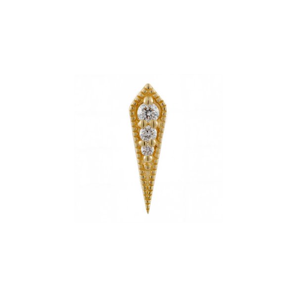 18Kt Solid Gold Diamond Bodkin Threadless Top