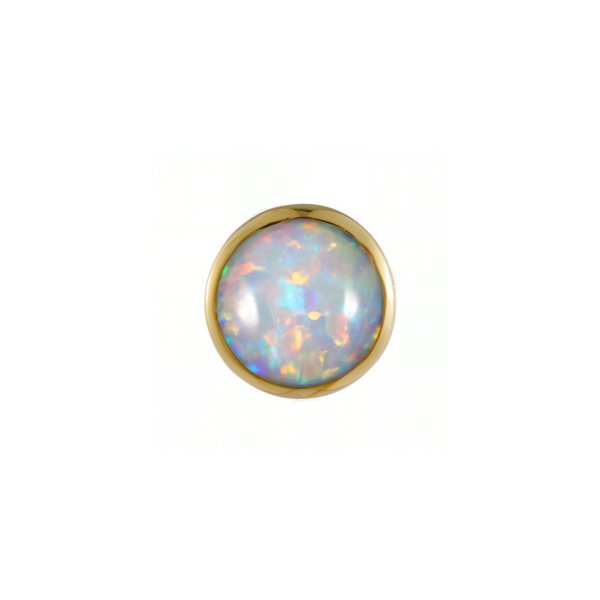 18Kt Solid Yellow Gold Bezel Opal Threadless Top