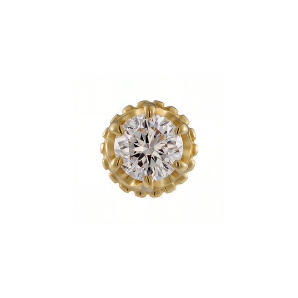 18Kt Solid Yellow Gold Milgrain Threadless Top