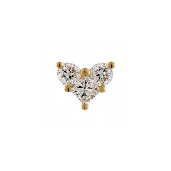 18Kt Solid Yellow Heart Threadless Top
