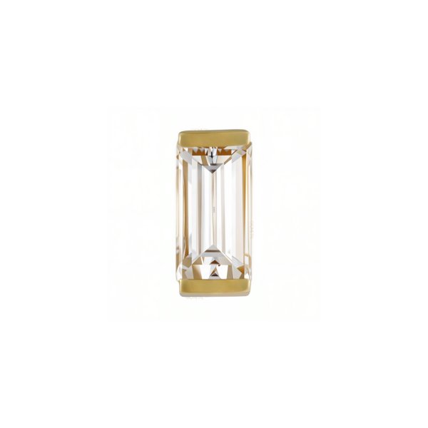18Kt Solid Yellow Baguette Prong Threadless Top