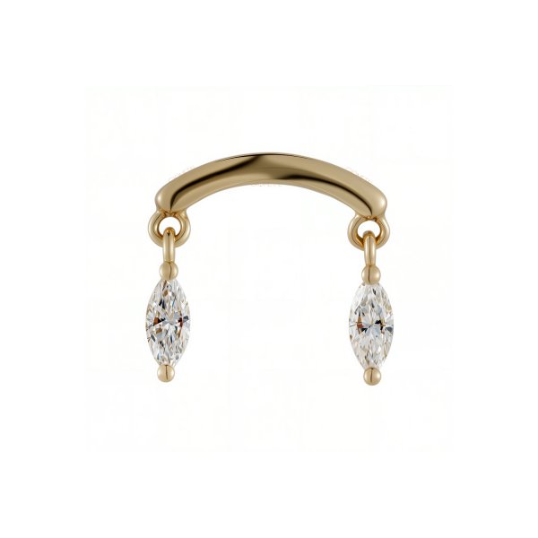 18Kt Double Marquise Dangle Threadless Top