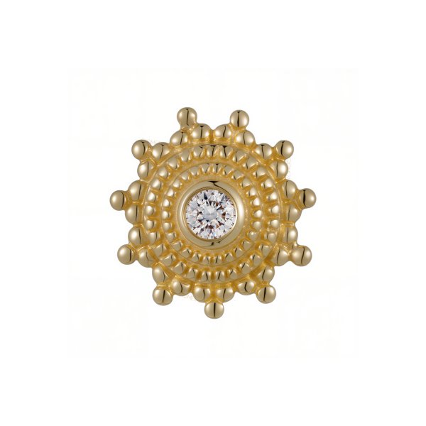 18Kt Solid Yellow Gold Afghan Threadless Top