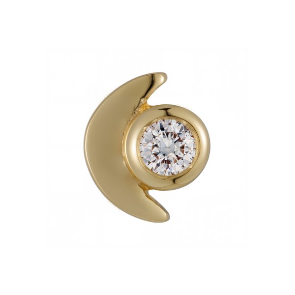 18Kt Solid Yellow Gold Moon and Bezel Threadless Top