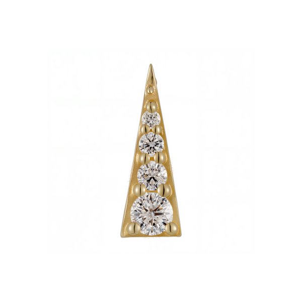 18Kt Solid Yellow Gold Trinity Threadless Top