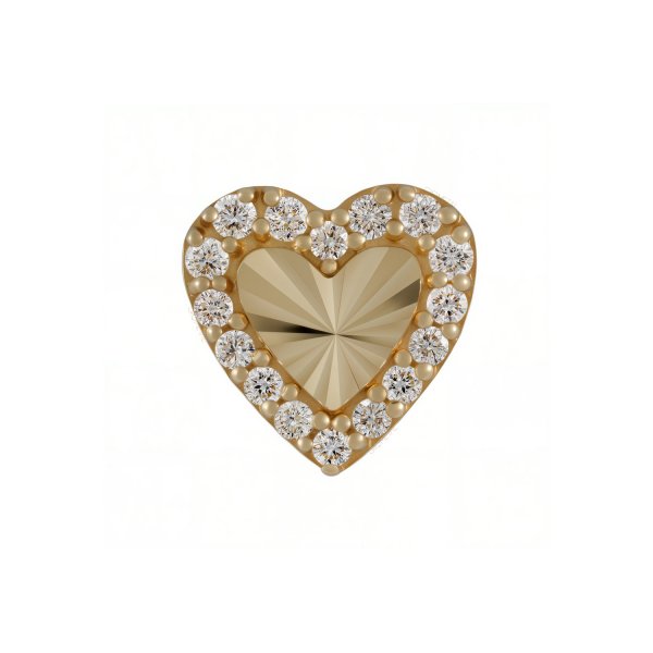 18Kt Gemmed Heart with Radiant Center Threadless Top