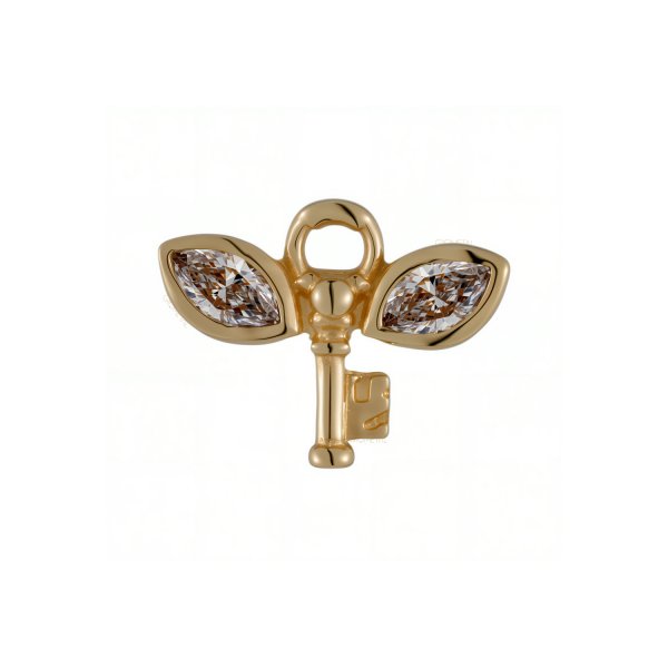 18Kt Marquise Key Threadless Top