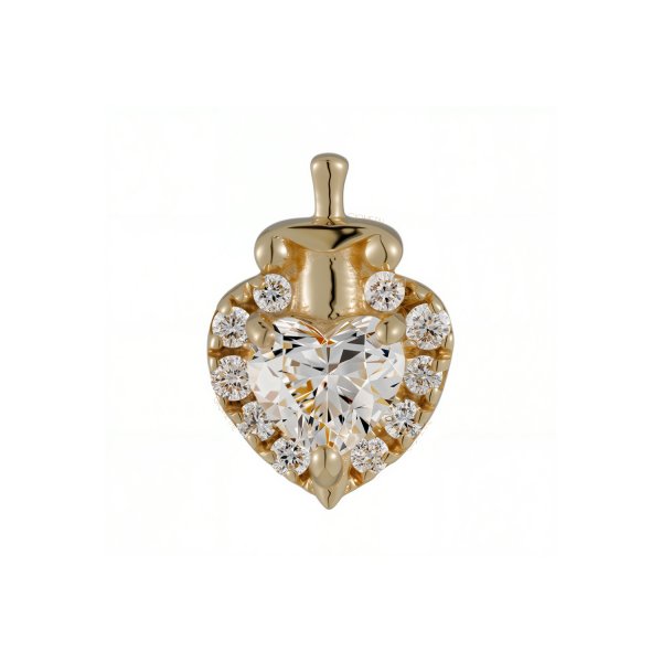 18Kt Heart & Sword Threadless Top