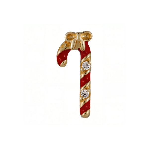 18Kt Christmas Candy Cane Threadless Top