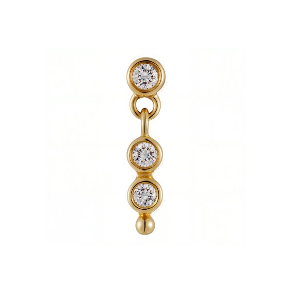 18Kt Bezel Set CZ Threadless Top