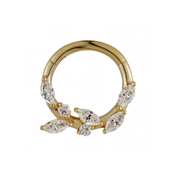 18Kt Solid Yellow Gold Twig Hinged Ring