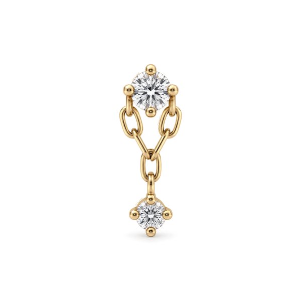 14Kt Solid Yellow Gold Duo Gem Dangle Top