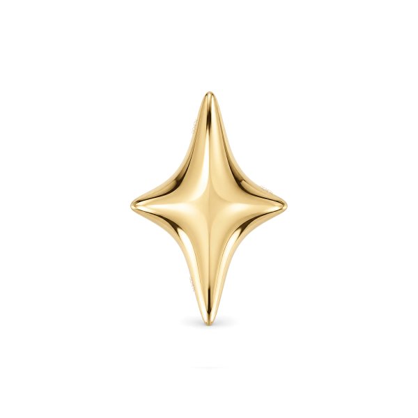 14Kt Solid Yellow Gold Mini Solid Star Top