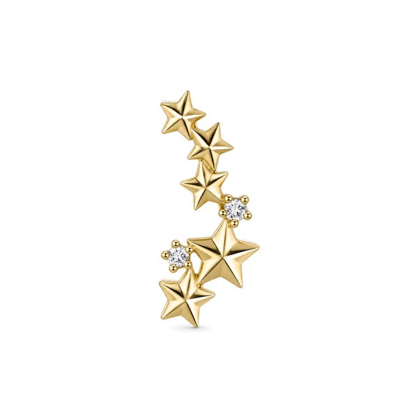 14Kt Solid Yellow Gold Shooting Star Cluster Top