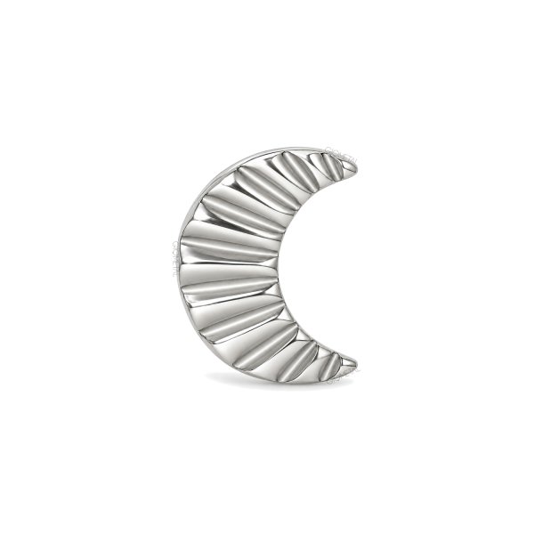 Titanium Threadless Grooved Crescent Moon Top