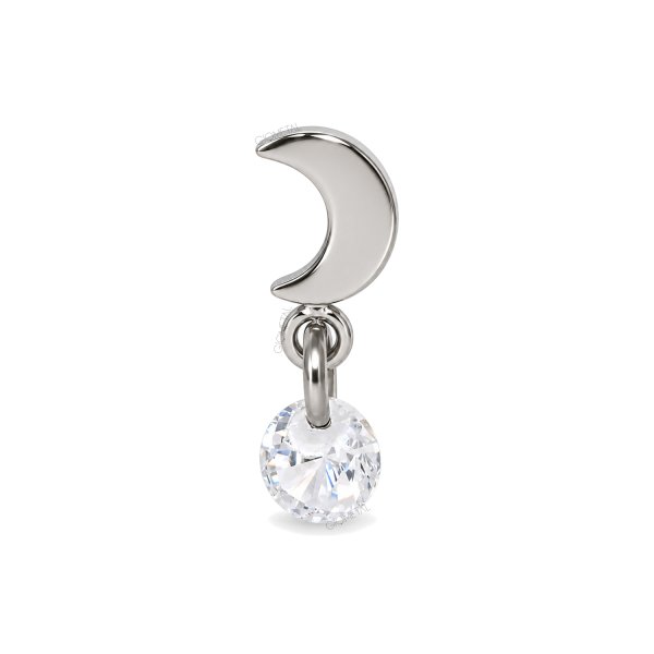 Titanium Threadless Crescent Dangle Top